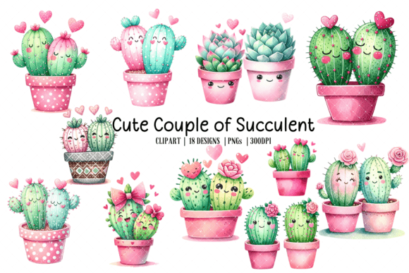 Download Watercolor Couple of Succulent Clipart - Premium Resources